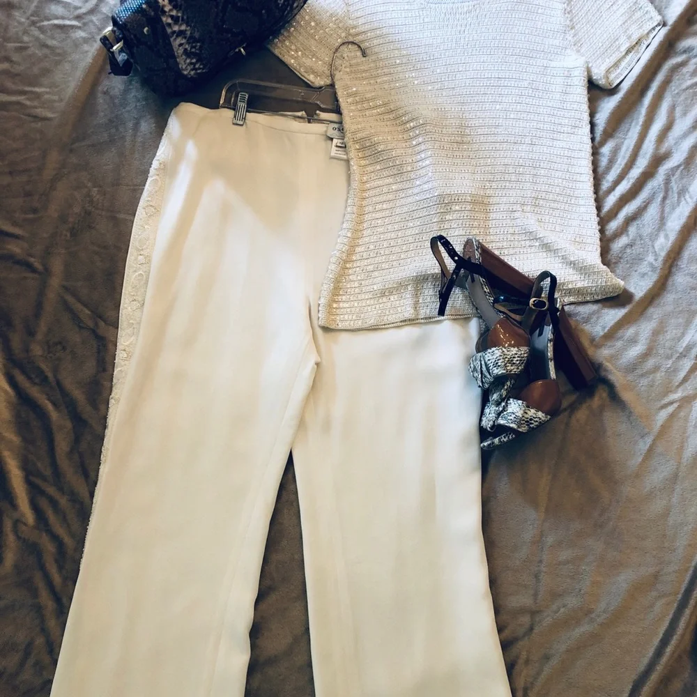 Oscar De La Renta white pants. Size 12. Used - Picture 4 of 6